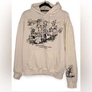 Disney Pooh Cream Graphic Hoodie size Medium
